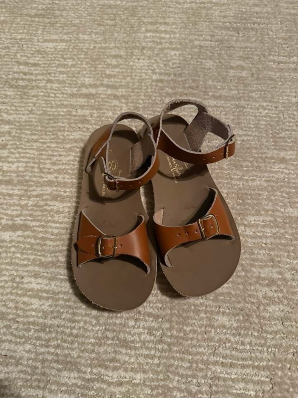 Sun San Brown Leather Buckle Sandals